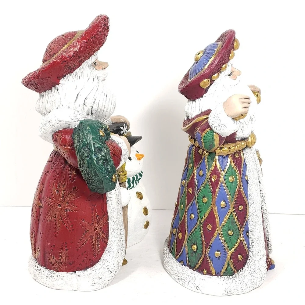 Lot of  2 Vintage Old World Santa's 1998/2000 Ceramic Figure Christmas‎ Decor